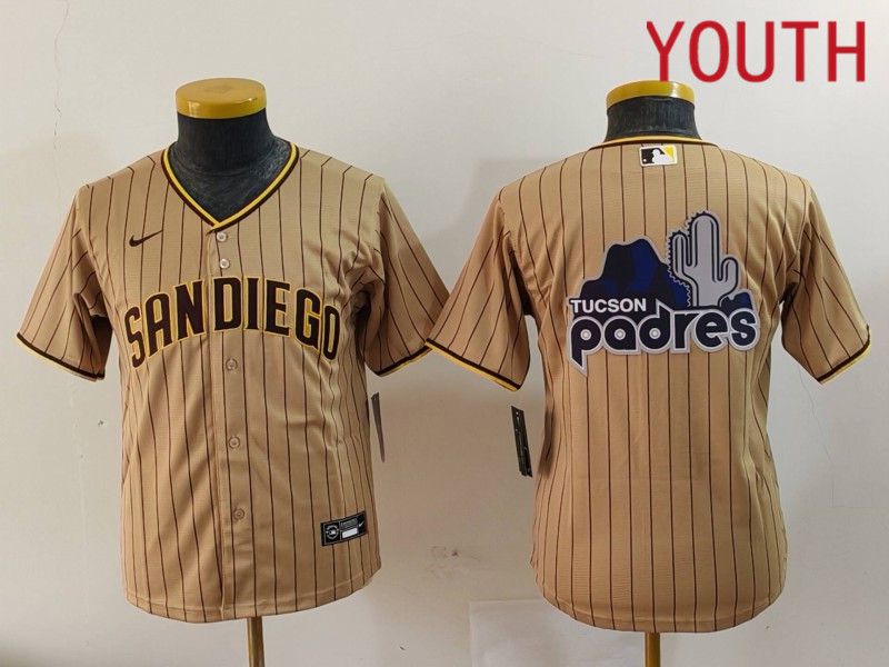 Youth San Diego Padres Blank Brown Stripe Game 2024 Nike MLB Jersey style 9021